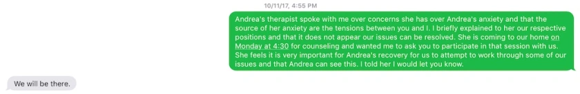 Message to Patrice Hayes: Full transcript below. sms