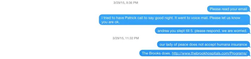 Message to Andrea: Full transcript below. sms