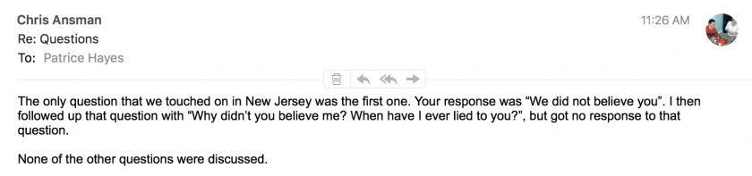 My Response: Full transcript below. sms
