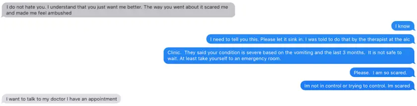 Message from Andrea: Full transcript below. sms