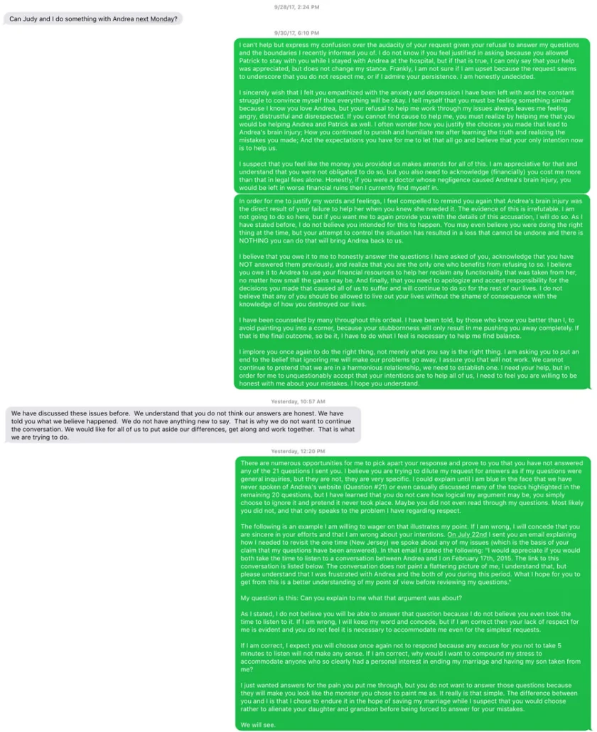Message from Patrice Hayes: Full transcript below. sms