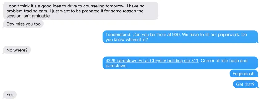 Message from Andrea: Full transcript below. sms