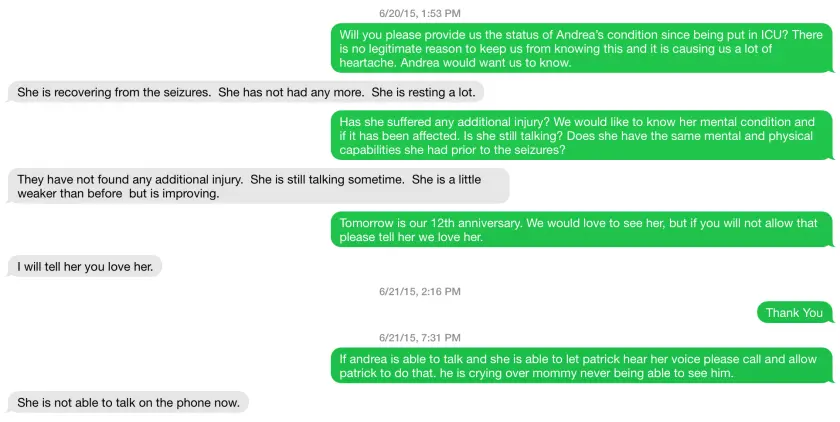 Message to Patrice Hayes: Full transcript below. sms