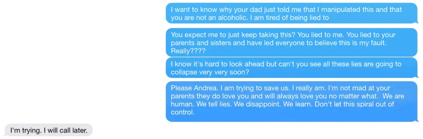 Message to Andrea: Full transcript below. sms